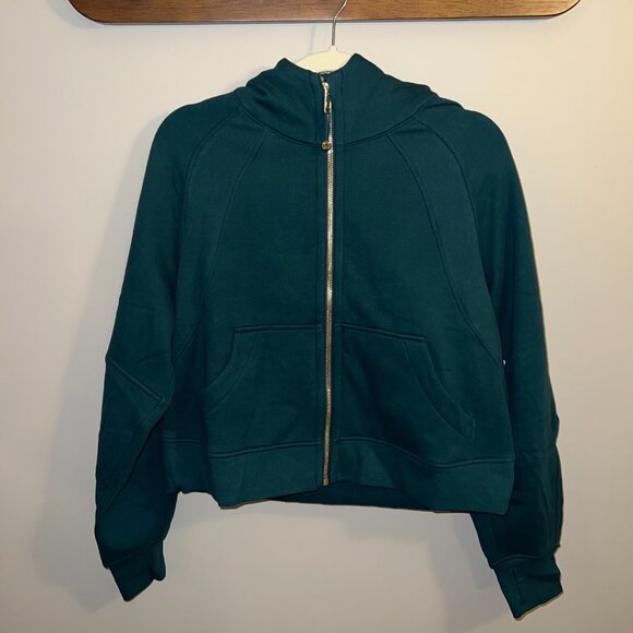 NWT Lululemon Scuba Oversized Full-Zip Hoodie - Storm Teal w/ Gold Zipper - XS/S - Picture 6 of 7